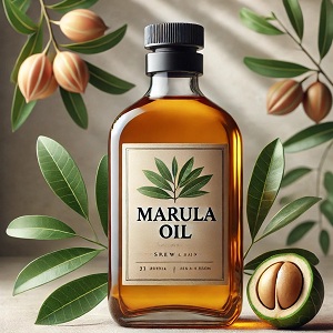 Marula oil – a lightweight, nutrient-rich oil extracted from the kernels of the marula fruit. Known for its high levels of antioxidants, essential fatty acids, and vitamins C and E, it provides deep hydration, improves skin elasticity, and promotes a radiant complexion. Ideal for both skin and hair, marula oil absorbs quickly without leaving a greasy residue, making it a popular choice in natural skincare and haircare routines.