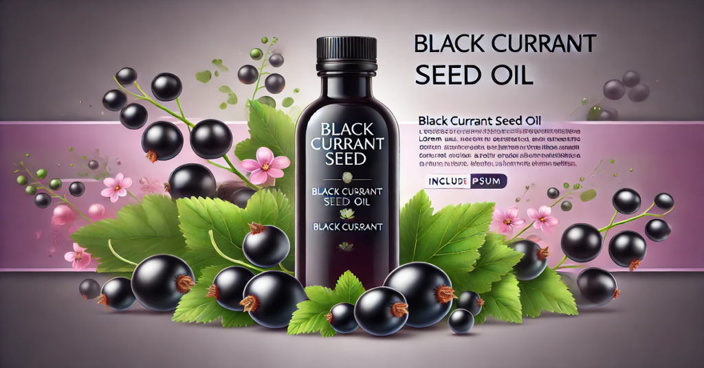 essential fatty acids therapy showing cold-pressed black currant seed extraction process