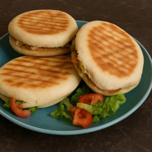 flavor-packed bread fold served warm with golden grilled marks, bursting with melted cheese, fresh